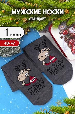 Мужские носки стандарт Бла-бла-бла / серый