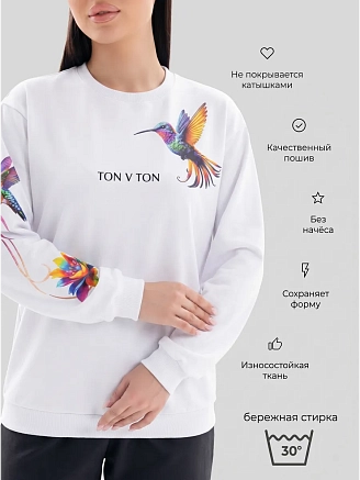 Женская толстовка Аниме / колибри, белый