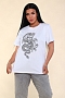 Женская футболка Тату Дракона-1 2218 / Белый