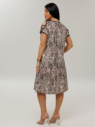 Женское платье Пл-82(К) / Коричневый (веточки)