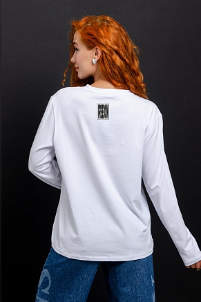 Женский лонгслив 8513/1 / черный+леопард