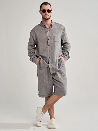 Мужской костюм "Эко-Муслин"(шорты) 2469-Мус / Джинс