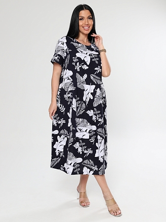 Женское платье Бохо ПлК-2965 / белый лист