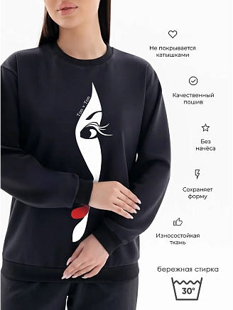 Женская толстовка Аниме / силуэт, девушка, черный