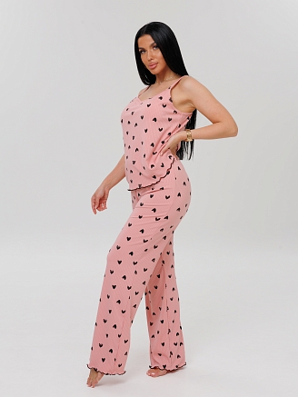 Женская пижама П-111(Л) / Персиковый (сердечки)