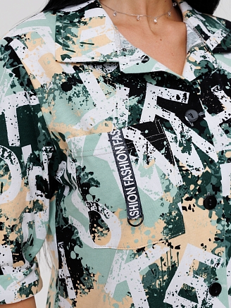 Женский халат Х-149(К) / Зеленый (буквы)