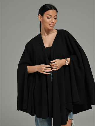 Женский кардиган-пончо Миледи / Черный