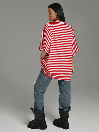 Женская футболка Анита / Полоса красный