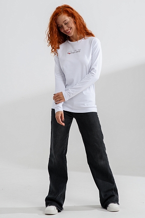 Женский лонгслив 8513 / белый+girl