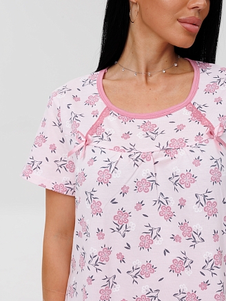 Женская сорочка Сор-67(К) / Розовый (цветы)