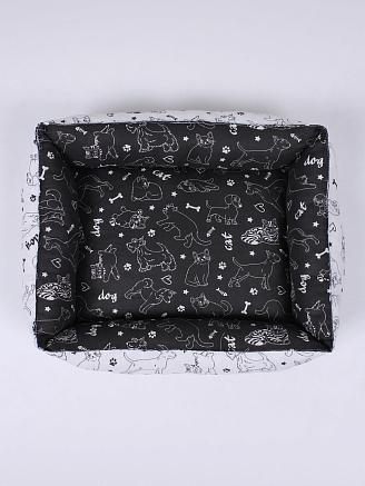 Лежанка для животных мелких пород арт. LDZ / Белый + черный