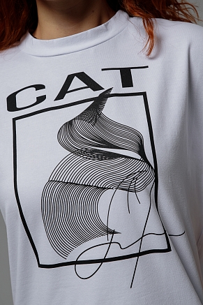 Женская футболка 8506/1 / белый+CAT