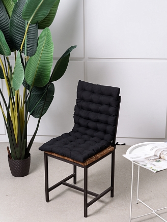 Подушка на стул со спинкой / Черный