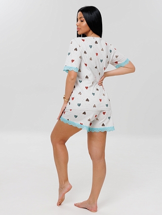 Женская пижама П-69(К) / Белый (сердечки)