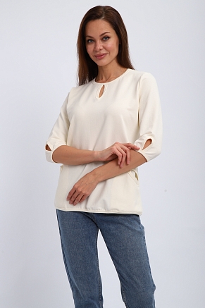 Кофта женская из футера Анфиса / Молочный