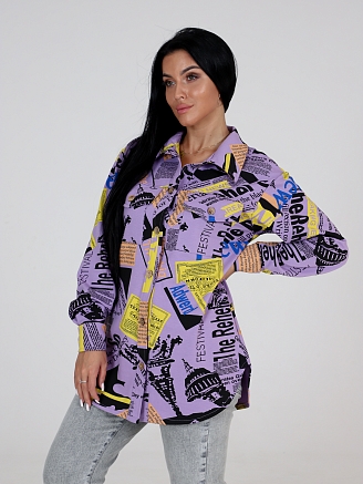 Женский жакет ЖФ-51 / Сирень с желтым