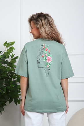 Женская футболка 20526 / оливковый