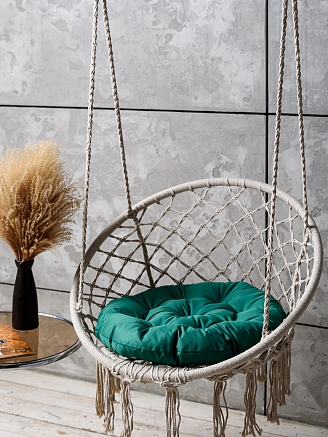 Круглая подушка для подвесных качелей (оксфорд) / Зеленый