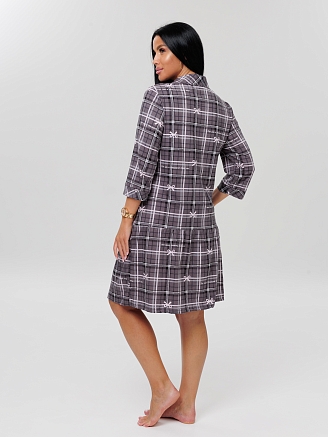 Женский халат Х-152(К) / Шоколадный (клетка)