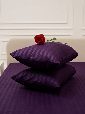 Комплект наволочек микрофибра-страйп / Фиолетовый
