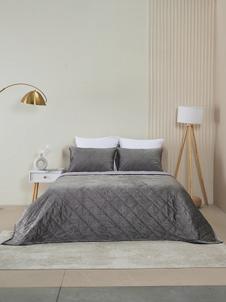 Набор покрывало и чехлы на подушку Кристалл / Графит