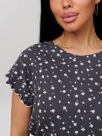 Женская пижама П-109(Л) / Серый (узоры)