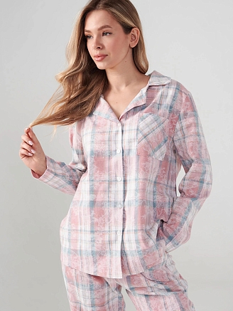 Женская пижама "Добрый вечер" 2163-Ф / Розово-голубой