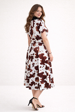 Женское платье 39065 / бело-коричневый