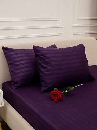 Комплект наволочек микрофибра-страйп / Фиолетовый