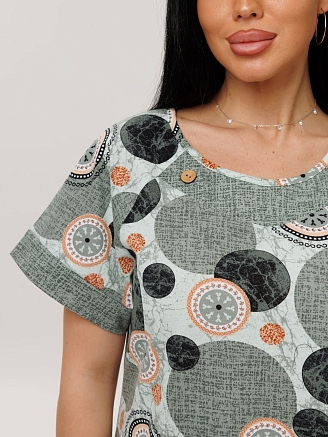 Женский костюм К-119(К) / Светлый хаки (круги)