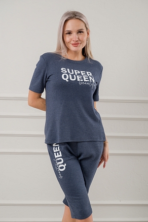 Пижама женская Королева / Индиго меланж
