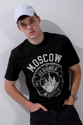 Мужская футболка 8503/1 / черный+Москва