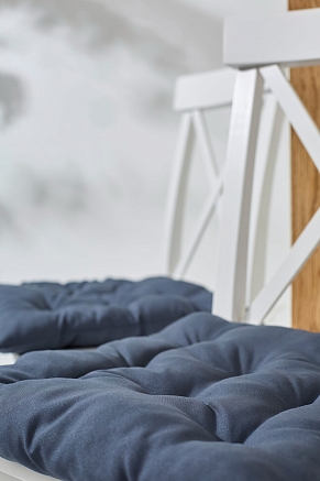 Комплект кухонных подушек на стул 2 шт. (габардин) / Графит