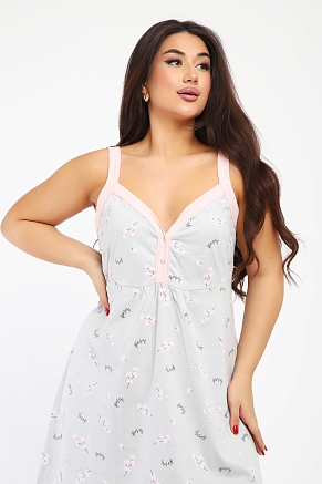 Женская ночная сорочка 88128 / серый