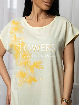 Женская ночная сорочка мод.1805/12 / Светло-желтый