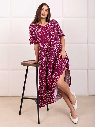 Женское платье мод.1872/20 / Бордовый