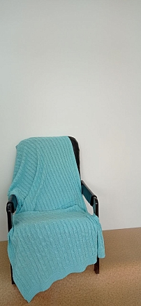 Плед вязаный 071ПГ1 / Аква