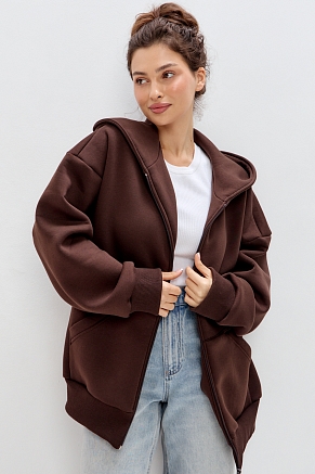 Женская толстовка Сова / Шоколад макси