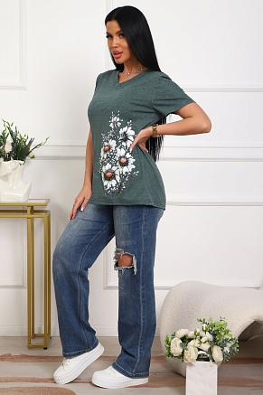 Женская футболка 29540 / зеленый