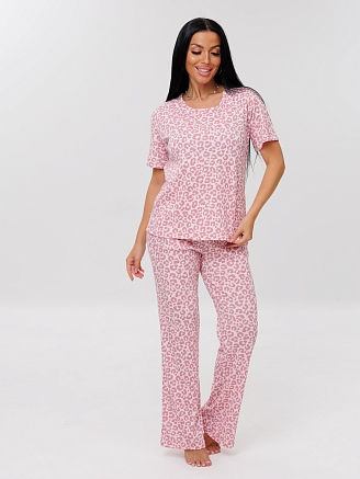 Женская пижама П-60(Каш) / Розовый (леопард)