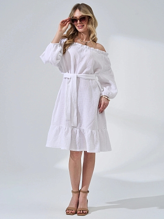 Женское платье "Романтика" 2474-Мус / Белый