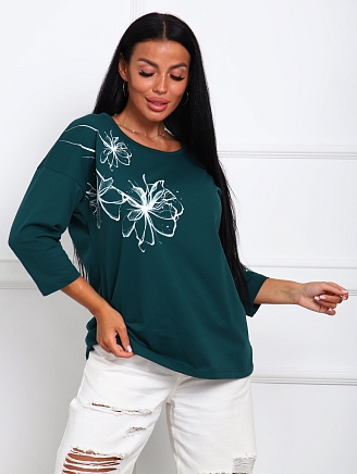 Женская футболка Дженни / изумруд