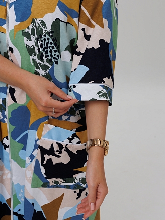 Женский халат Х-74(К) / Горчичный (узоры)