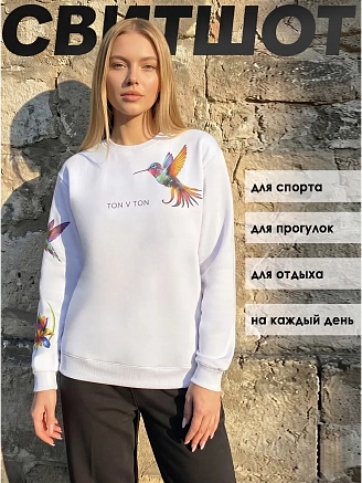 Женская толстовка Аниме / колибри, белый