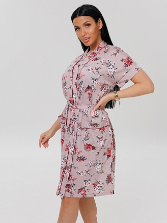 Женский халат Х-11(К) / Капучино (цветы)