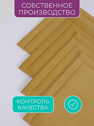 Комплект квадратных подушек на стул с завязками (4 шт.) арт. PKK / Желтый