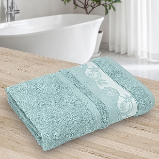 Махровое полотенце УЗБ Клэр м7795_34 / Мятный