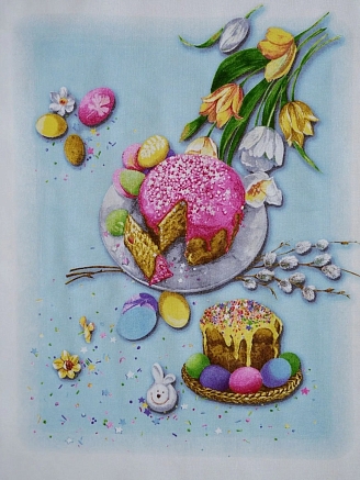 Полотенце кухонное рогожка купон / Пасха (в ассортименте)