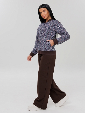 Женский костюм К-222(Фут) / Коричневый (узор)