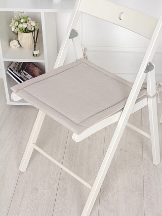 Комплект квадратных подушек на стул с завязками (2 шт.) / Бежевый